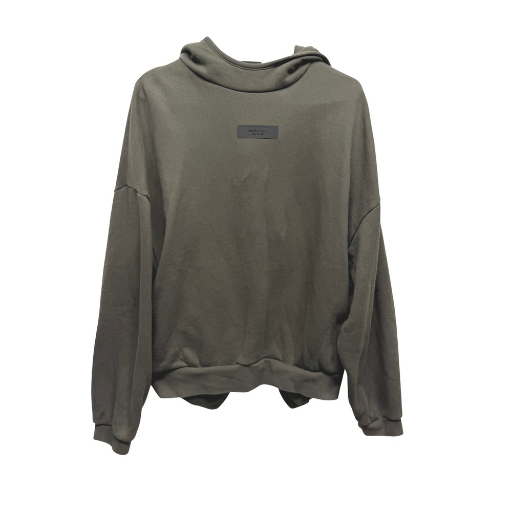 Fear‎ Of God Essentials Hoodie Rubberized Logo S Olive Green Women